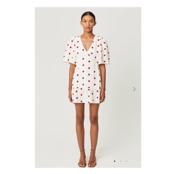 RHODE Dresses & Skirts - Anthropologie x Rhode Mariana Dress Scarlet Daisy White Red Floral Mini NWT